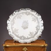 GARRARD & CO.: A MASSIVE STERLING SILVER SALVER, 136 oz., LONDON, 1854