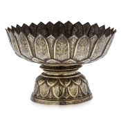 AN EARLY 19TH CENTURY THAI SOLID SILVER GILT AND NIELLO ENAMEL BOWL, SIAM, C. 1800