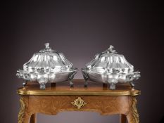 BENJAMIN SMITH: A LARGE PAIR OF STERLING SILVER ENTREE DISHES, LONDON, C.1833