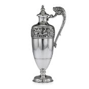 A LATE 19TH CENTURY JAPANESE SOLID SILVER WINE JUG, SADAJIRO & MUSASHIYA C. 1890