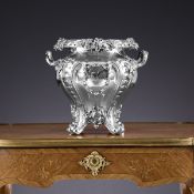 A MAGNIFICENT 19TH CENTURY STERLING SILVER WINE COOLER
