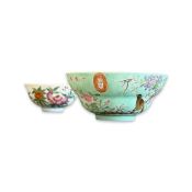 TWO CHINESE LATE QING DYNASTY FAMILLE ROSE PORCELAIN BOWLS