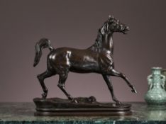 JULES MOIGNIEZ (FRENCH, 1835-1894): A BRONZE MODEL OF 'CHIEF BARON'