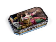 A LATE 19TH CENTURY VIENNESE SILVER AND ENAMELLED CIGARETTE CASE