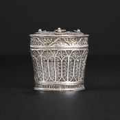 AN 18TH CENTURY SILVER FILIGREE SCENT BOTTLE SET, CIRCA 1770