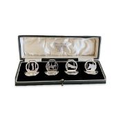 A SET OF GEORGE V STERLING SILVER MENU HOLDERS OF GENTLEMEN'S PURSUITS, CHESTER, C. 1932
