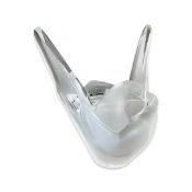 A LALIQUE FROSTED GLASS SYLVIE VASE WITH A PAIR OF DOVES