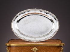 PAUL STORR: A LARGE STERLING SILVER MEAT PLATTER, C. 1810 FOR THE EARL OF SHREWSBURY