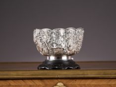 A JAPANESE STERLING SILVER CHRYSANTHEMUM BOWL