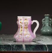 A MID 19TH CENTURY BOHEMIAN ENAMELLED GLASS MUG FOR THE OTTOMAN MARKET