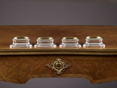 A SET OF FOUR GEORGE II PERIOD STERLING SILVER SALTS WITH MARKS FOR EDWARD WOOD
