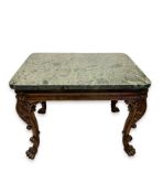 AN IRISH WILLIAM IV PERIOD MARBLE TOPPED CENTRE TABLE