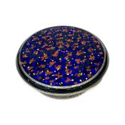 AN EARLY 20TH CENTURY GERMAN SILVER AND ENAMEL COMPACT