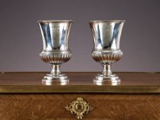 A FINE PAIR OF GEORGE III STERLING SILVER GOBLETS, LONDON, C. 1817