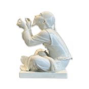 MEISSEN: A BLANC DE CHINE PORCELAIN FIGURE OF A CHINESE TAILOR