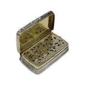 A WILLIAM IV STERLING SILVER VINAIGRETTE / SNUFF BOX C. 1836