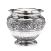 AN EARLY 20TH CENTURY INDIAN SOLID SILVER BOWL, ARACHUN - PARSRAP, CALCUTTA, C. 1900