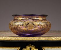 A GILT DECORATED GLASS BOWL FOR THE INDIAN MARKET