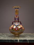 AN 'ARABIAN STYLE' ENAMELLED GLASS VASE, DESIGNED BY LOBMEYR
