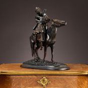 'THE FAREWELL KISS' AFTER LANCERAY, EARLY 20TH CENTURY, RUSSIAN, KASLI FOUNDRY