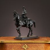 A 19TH CENTURY BRONZE MODEL OF THE COLLEONI MONUMENT AFTER VERROCCHIO