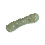 A CHINESE WHITE JADE CHILONG BELT HOOK