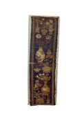 A 19TH CENTRY CHINESE EMBROIDERED SILK PANEL