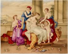 A RARE LATE 18TH / 19TH CENTURY PORCELAIN PANEL DEPICTING VENUS AFTER ANGELICA KAUFFMANN