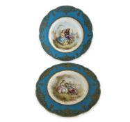 A PAIR OF 19TH CENTURY SEVRES STYLE CHATEAU DES TUILERIES PORCELAIN CABINET PLATES