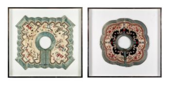 TWO 19TH CENTURY CHINESE EMBROIDERED SILK COLLARS
