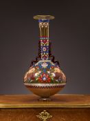 AN 'ARABIAN STYLE' ENAMELLED GLASS VASE, DESIGNED BY LOBMEYR