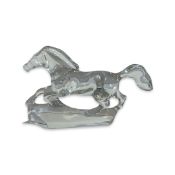 BACCARAT: CHEVAL AU GALLOP, CRYSTAL GLASS FIGURINE