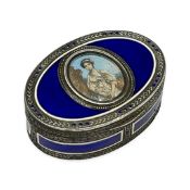 A 19TH CENTURY VIENNESE SILVER AND ENAMEL SNUFF BOX