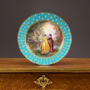 A LATE 19TH CENTURY SEVRES STYLE PORCELAIN CABINET PLATE