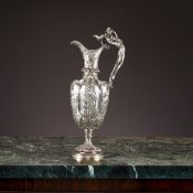 ELKINGTON & CO: A FINE VICTORIAN SILVER PLATED EWER, BIRMINGHAM C. 1875