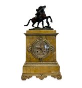 A LOUIS PHILIPPE BRONZE AND SIENNA MARBLE MANTEL CLOCK CIRCA 1830