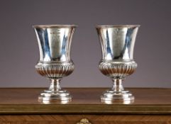 A FINE PAIR OF GEORGE III STERLING SILVER GOBLETS, LONDON, C. 1817