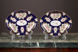 A PAIR OF ROYAL WORCESTER PORCELAIN DISHES