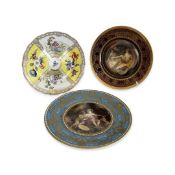 MEISSEN: A PORCELAIN CABINET PLATE WITH TWO OTHERS