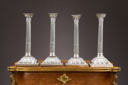 A SET OF FOUR 18TH CENTURY STERLING SILVER CANDLESTICKS, C.1768, WILLIAM ABDY I