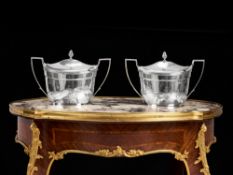 A RARE PAIR OF GEORGE III STERLING SILVER SAUCE TUREENS, LONDON, 1802, JOHN EMES