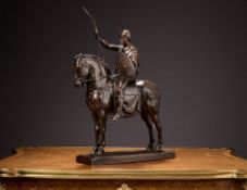 EMMANUEL FREMIET (FRENCH, 1824-1910): A BRONZE FIGURE 'CAVALIER ROMAIN'