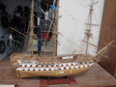 A large scratch built model of a gun ship