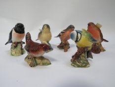 Six assorted Beswick birds - green finch A/F