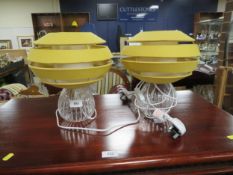 A pair of designer style table lamps