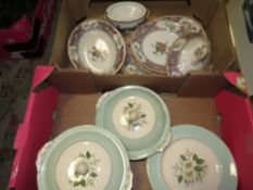 Two trays of assorted vintage dinner ware to include tureens etc
