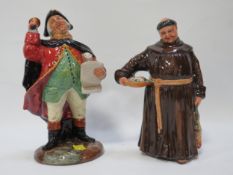 Royal Doulton Town crier together with Jovial Monk (2)