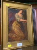 A 19th/20th century oil on canvas laid on board study of a peasant woman