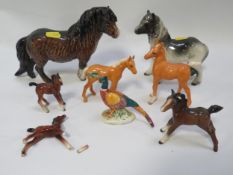A tray of assorted Beswick foals etc - one leg missing from small horse