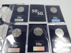 2019 issues 5 uncirculated 50p's to include Kew gardens, Girl Guides etc all change checker